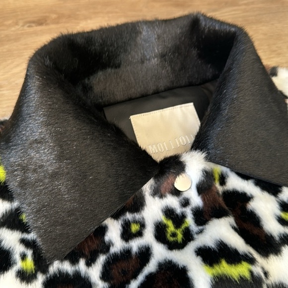 MOLLIOLLI. Bella Leopard Print Faux Fur Sz S NWT - Picture 10 of 15
